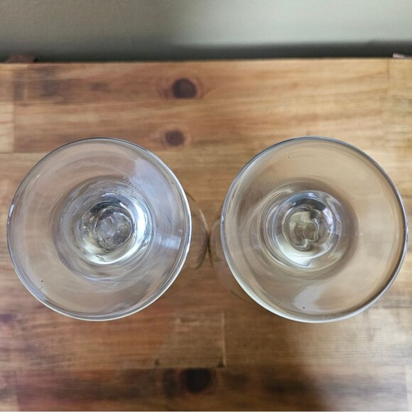 2 Libbey Glass Goblets Water Wine Autumn Fall Harvest Leaves Green Brown Red - Picture 4 of 6